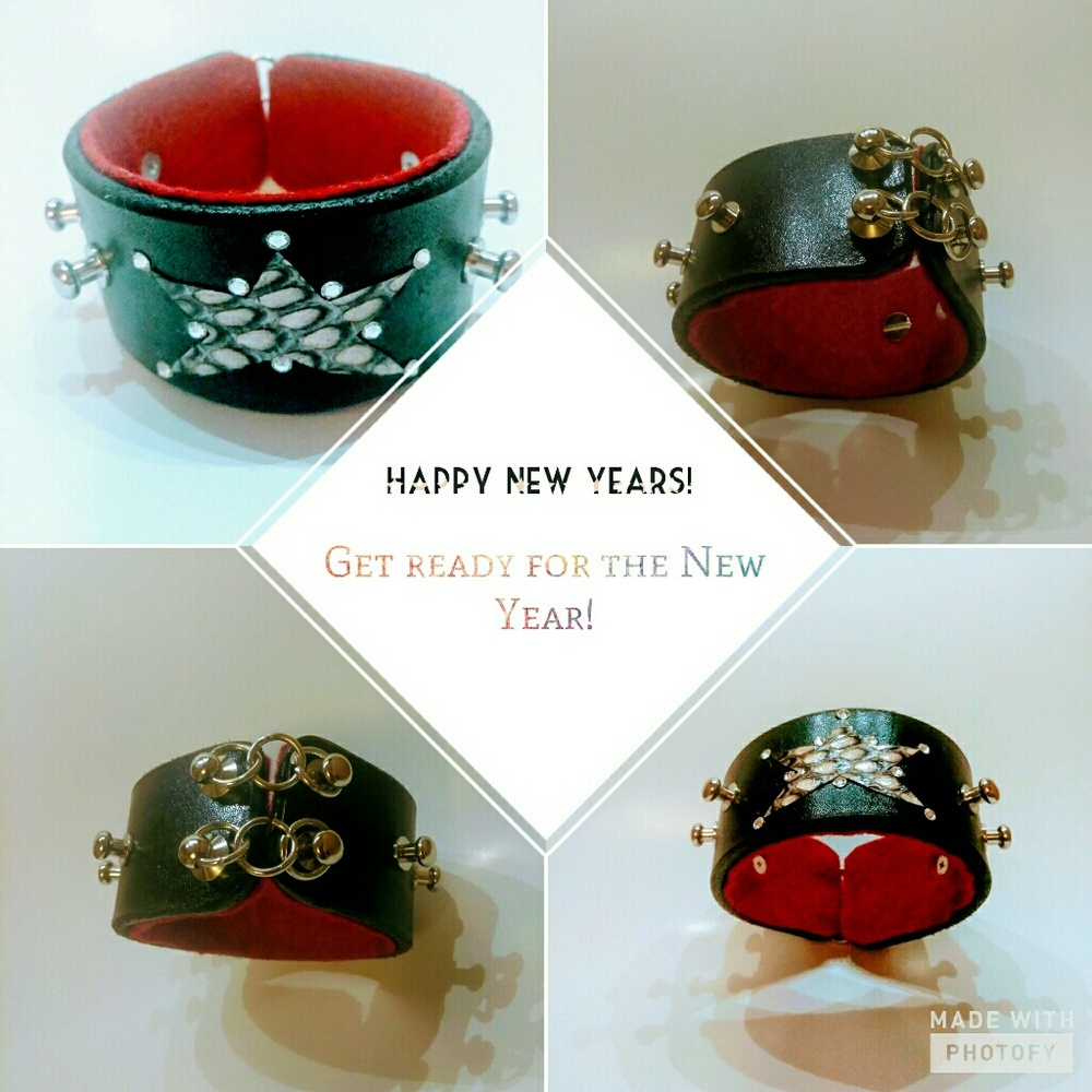 'Star Studded' Men's Leather Bracelet